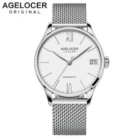 AGELOCER Swiss Top Brand Dress Business Watches for Men Automatic Watch Stainless Steel Waterproof Watch 7071A9
