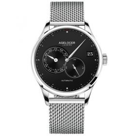 AGELOCER Swiss New Top Luxury Watch Men Brand Mens Watches Stainless Steel Mesh Band Automatic Wristwatch Fashion Casual Watches 5103A9