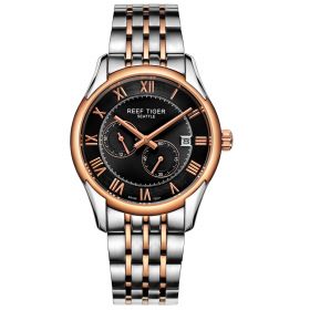 Reef Tiger Seattle Time Vision Rose Gold Black Dial Mechanical Automatic Watches RGA165