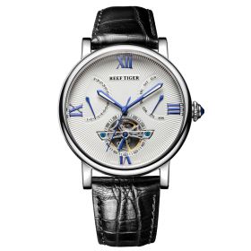 Reef Tige Tourbillon Automatic Watches with Date Day Steel Calfskin Leather Watches for Men RGA191YWB