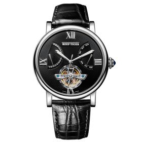 Reef Tige Tourbillon Automatic Watches with Date Day Steel Calfskin Leather Watches for Men RGA191-YBB